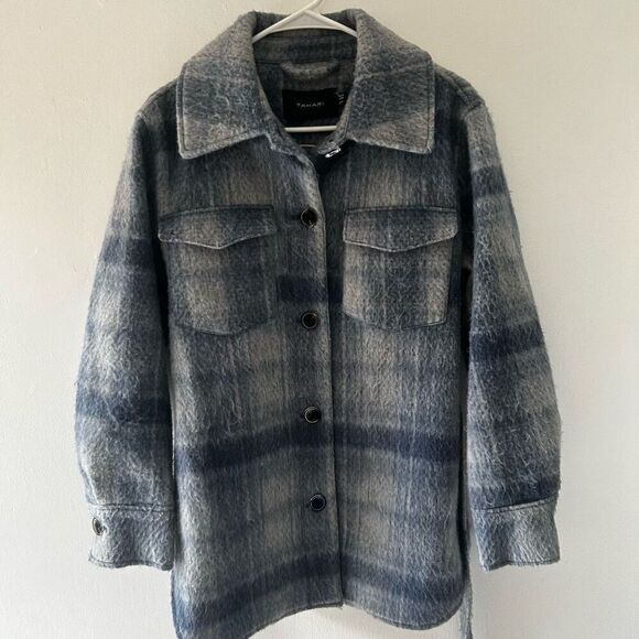 Tahari Sky Blue Stacie Wool Blend Peacoat Size XS Classic Cozy Fall Winter - Picture 3 of 9